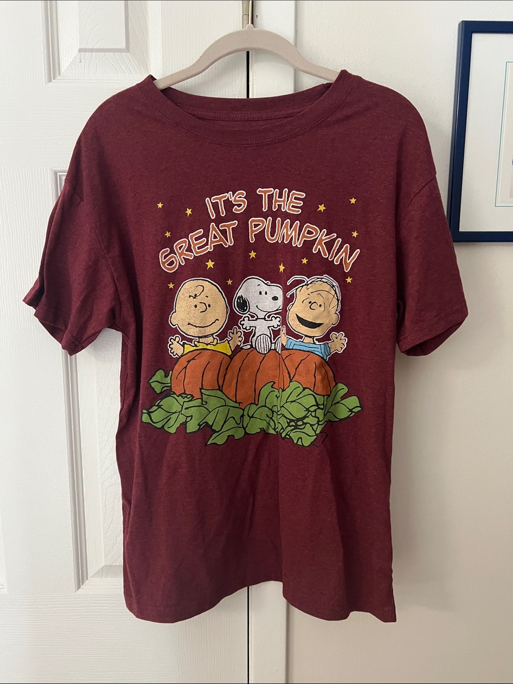 Peanuts Maroon 'It's The Great Pumpkin' Graphic Tee